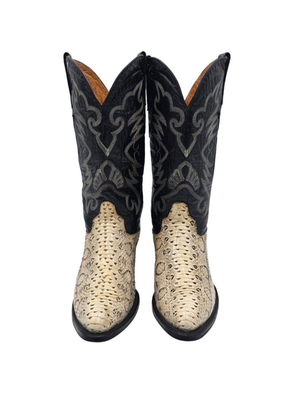 Vintage 10.5 Russel’s Viper Natural Snakeskin Cuadra Exotic Cowboy Western Boots - Picture 9 of 16